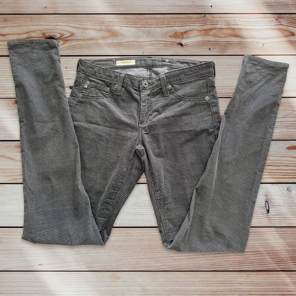 AG Adriano Goldschmied Houndstooth Corduroy Skinny Size 27 - Picture 2 of 10